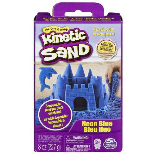 Kinetic Sand Кинетический песок набор для лепки 240 г (синий), Spin Master  - купить со скидкой