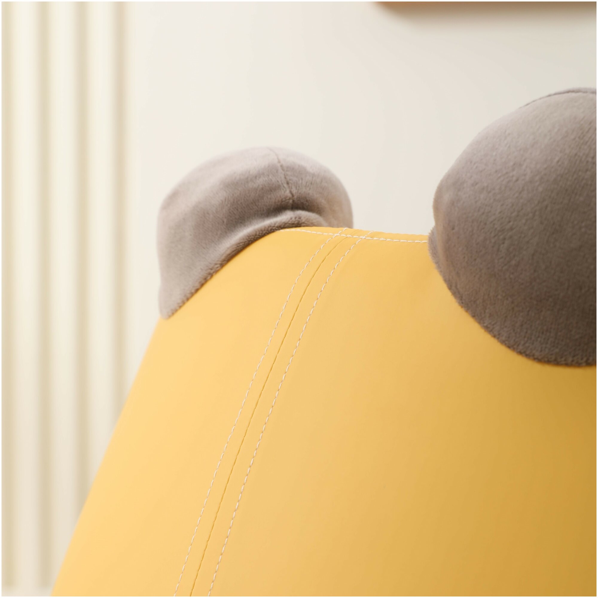 Детское эргономичное кресло UNIX Kids Bear Yellow "Мишка", съемный чехол, до 100 кг, размер L, желтый, 52х57х49 см - фотография № 18