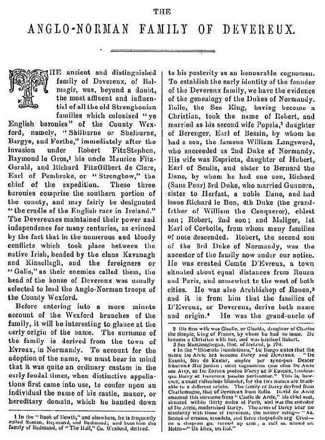 An Account Of The Anglo-Norman Family Of Devereux, Of Balmagir, County Wexford - фото №2