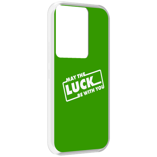 Чехол MyPads Luck green для Itel Vision 3 Plus / Itel P38 Pro задняя-панель-накладка-бампер