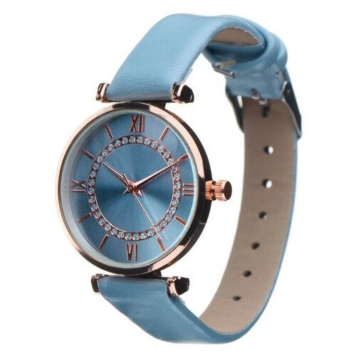 фото Часы наручные женские "мелла", d:3 см, серый ремешок noname