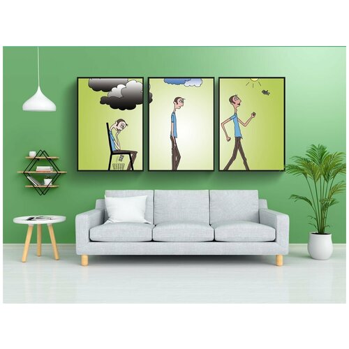 фото Набор модулных постеров для интерьера "выздоровление, лечение, стремиться к" 60x90 см. в тубусе, без рамки lotsprints