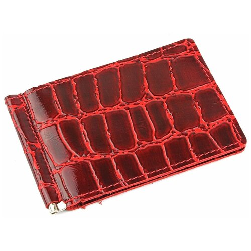 фото Зажим для купюр premier+urb из натуральной кожи, бумагодержатель, компактный кошелек, зажим для денег красный cro-m-52-4