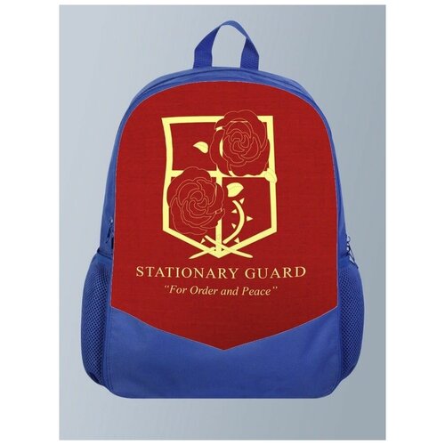 фото Голубой рюкзак с принтом аниме атака титанов attack on titan, эрен, леви, микаса, армин - 54 brutbag