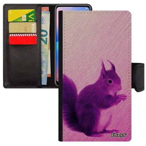 фото Качественный чехол книжка на телефон // apple iphone 7 plus // "белка" вредитель пушистая, utaupia, розовый