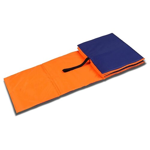 фото Коврик гимнастический детский 150 × 50 см, толщина 7 мм, цвет оранжевый/синий mikimarket