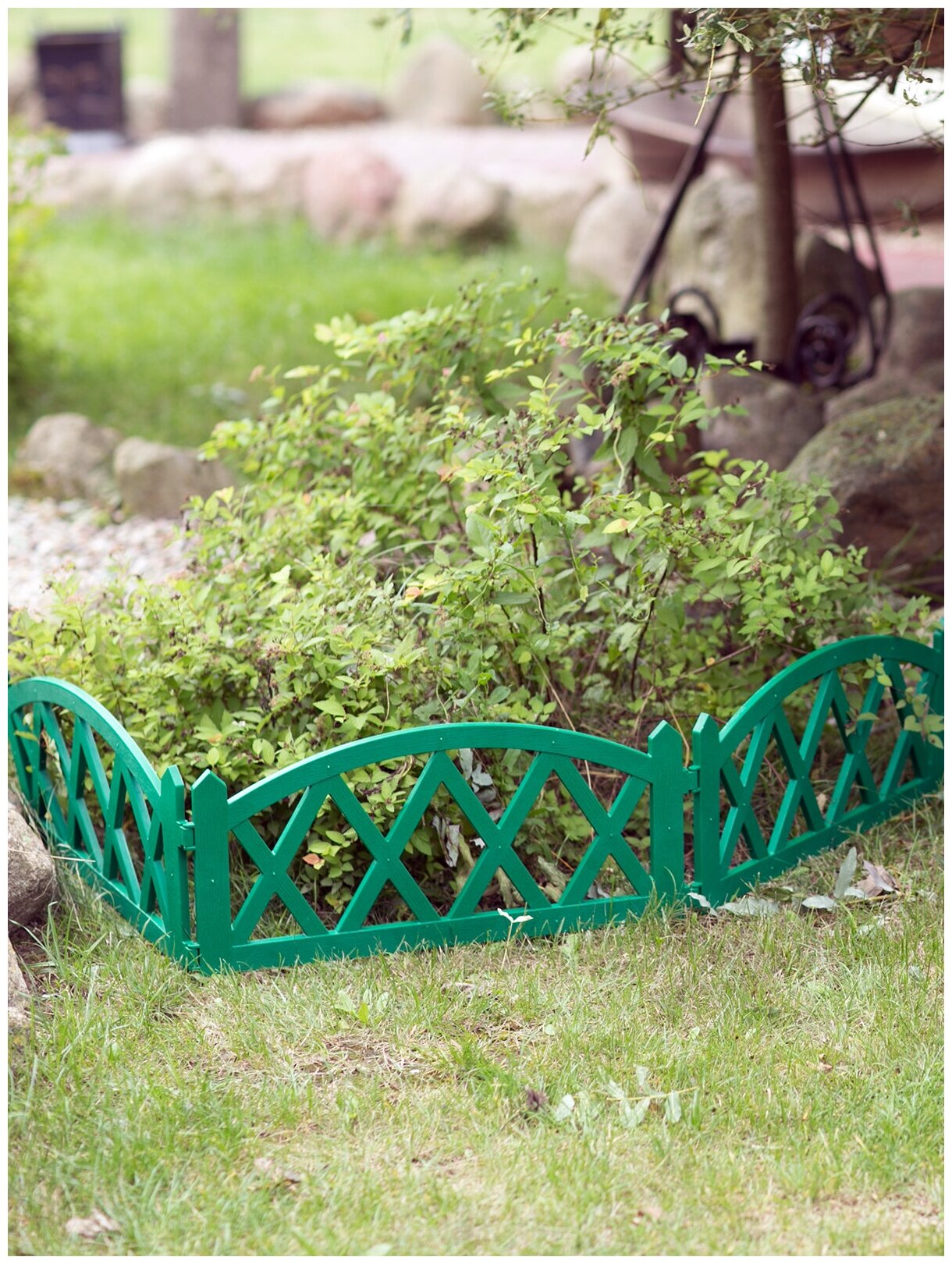 Заборчик садовый декоративный для сада и дачи ГеоПластБорд 300х26 см, зелёный - фотография № 7