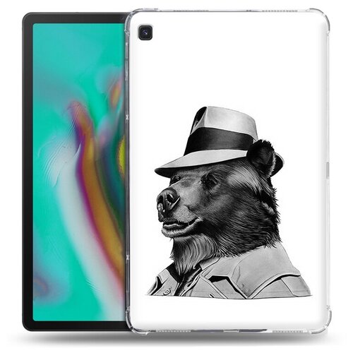 Чехол задняя-панель-накладка-бампер MyPads медведь в шляпе для Samsung Galaxy Tab S5e 10.5 SM-T720/T725 (2019) противоударный