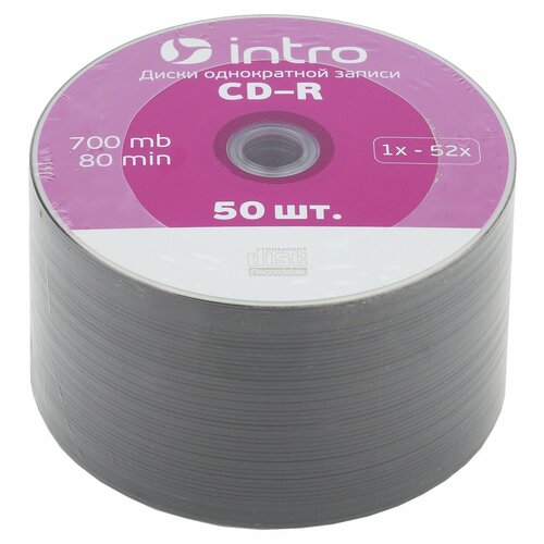 Intro Диск CD-R Intro 700Mb 52x Bulk, 50шт (UL120230A8B) cd r диск intro 52x 700mb cakebox 10 ul120230a8l