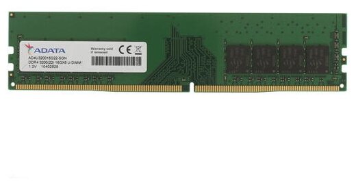Модуль памяти Dimm 16GB PC25600 DDR4 Ad4u320016g22-sgn Adata Ad4u320016g22-sgn .