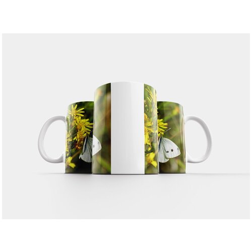 фото Кружка "бабочка, белый, цветок" 320 мл lotsprints