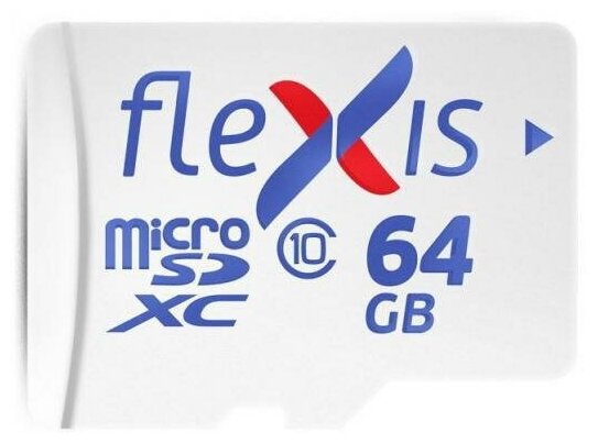 Flexis Карта памяти microSDXC Flexis 64 Гб UHS-I Class 10 U1 без адаптера