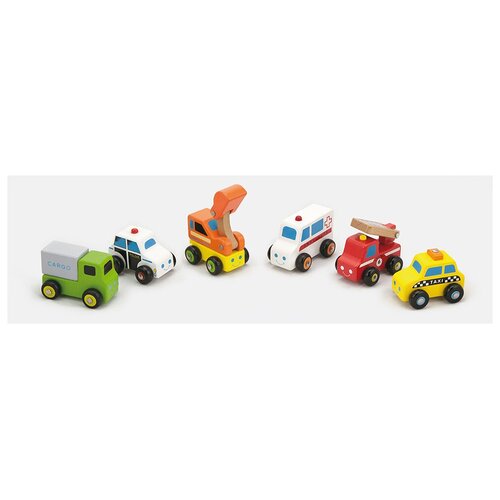 фото Набор машинок viga toys 59621 спецтехника (6 шт) (дерево) vigatoys