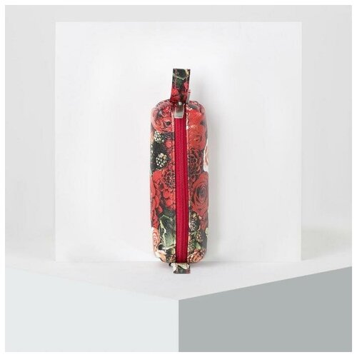 фото Ключница чехол для ключей длина 12см отдел на молнии металлическое кольцо цвет красный textura-tm