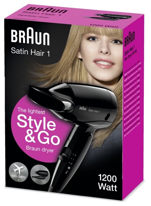 Фен BRAUN HD130 Satin Hair 1 Style&Go - фотография № 5