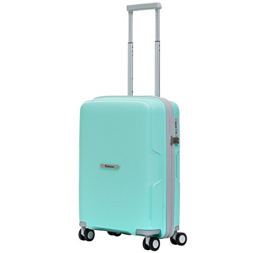 Чемодан Robinzon Santorini Plus, 37 л, размер S, бирюзовый чемодан чемоданментолm 37 л размер s бирюзовый