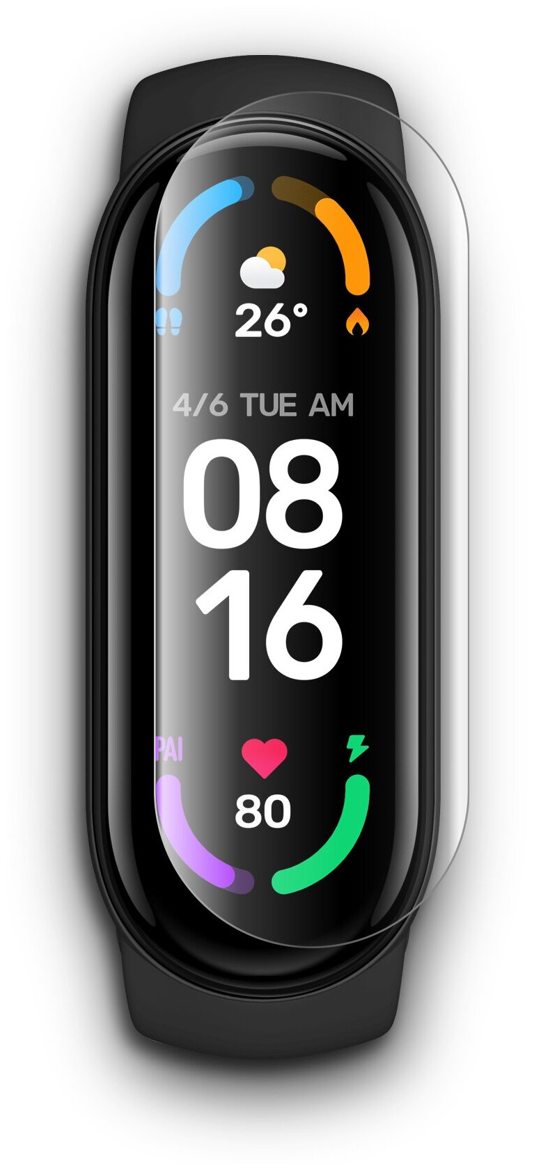 Гидрогелевая защитная пленка на Xiaomi Mi Band 6/ Ксиоми Ми Вэнд 6 прозрачная на браслет комплект 2 шт. Brozo