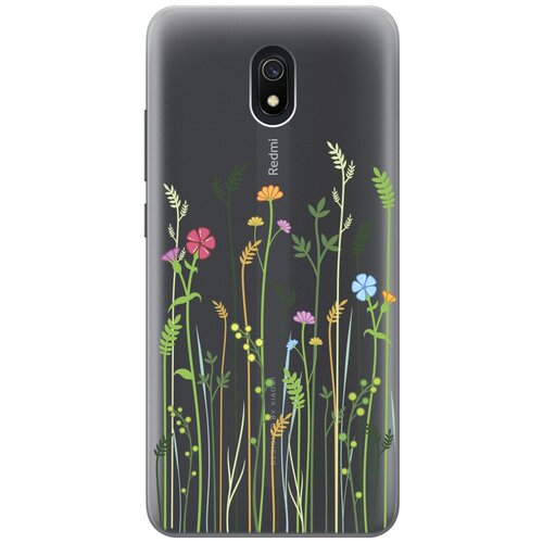 Ультратонкий силиконовый чехол-накладка Transparent для Xiaomi Redmi 8A с 3D принтом Flowers & Fern ультратонкий силиконовый чехол накладка для xiaomi redmi 8a с 3d принтом butterflies and flowers