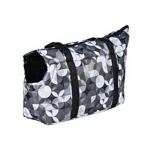 4 My Pets Сумка переноска с отверстием для головы Бело-серая, 45х18х23см