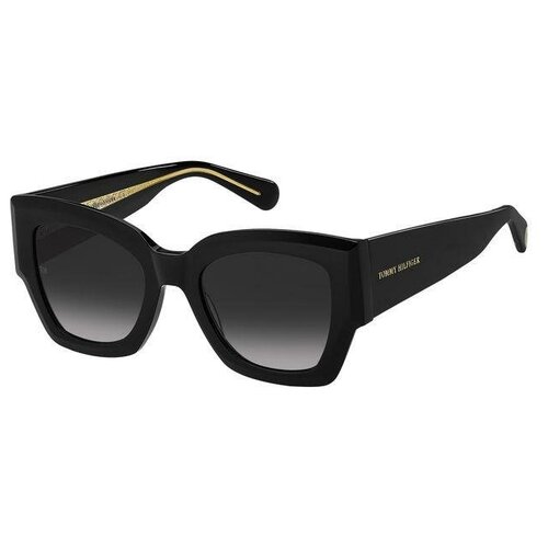Солнцезащитные очки TOMMY HILFIGER, оправа: пластик, для женщин, черный