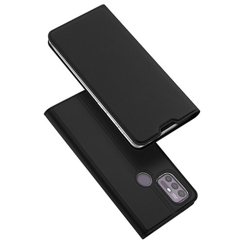 Книжка флип подставка на силиконовой основе с отсеком для карт с магнитной крышкой для Lenovo K13 Note/Motorola Moto G30 черный