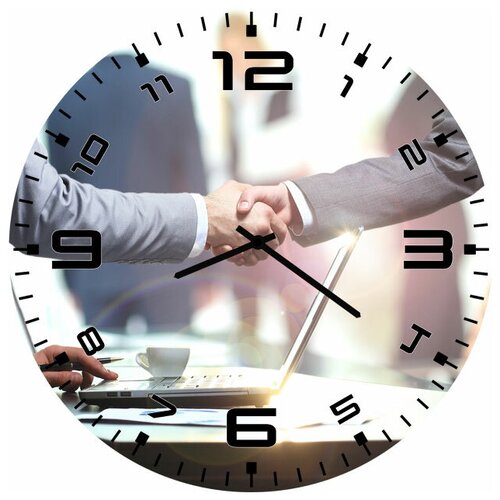 фото Svs настенные часы svs 3502420 деловое рукопожатие