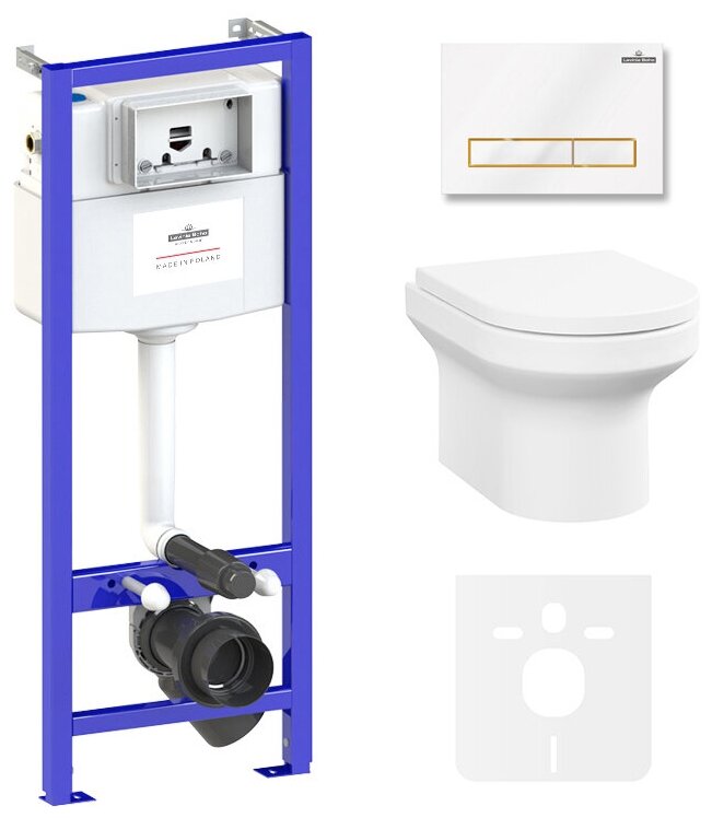 Комплект 6 в 1 Lavinia Boho Grance Hill Rimless 87561023, безободковый унитаз, сиденье микролифт, инсталляция, клавиша смыва, шумоизоляция