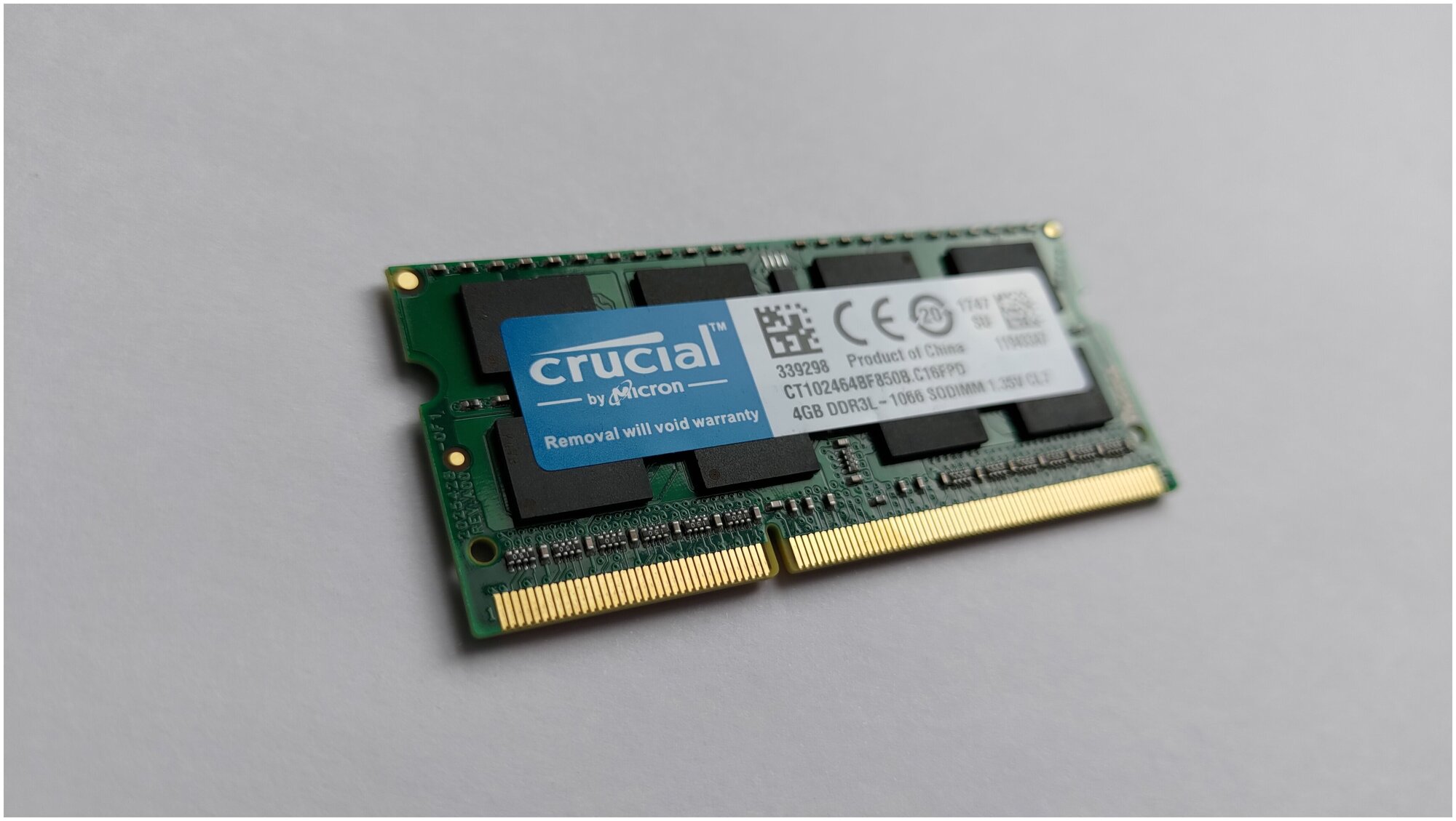 Оперативная память CRUCIAL 1.5в 1.35в DDR3L 4 ГБ 1066 MHz SO-DIMM PC3L-8500 1x4 ГБ (CT102464BF850B.C16FPD) для ноутбука