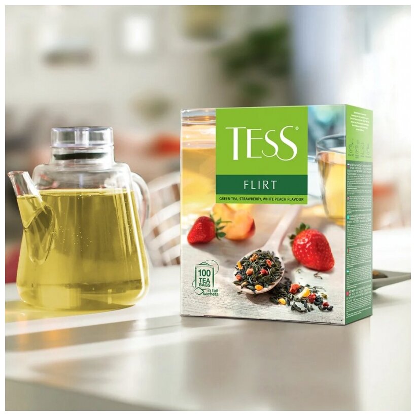 Tess Flirt чай зеленый в пакетиках 100 шт - фотография № 3
