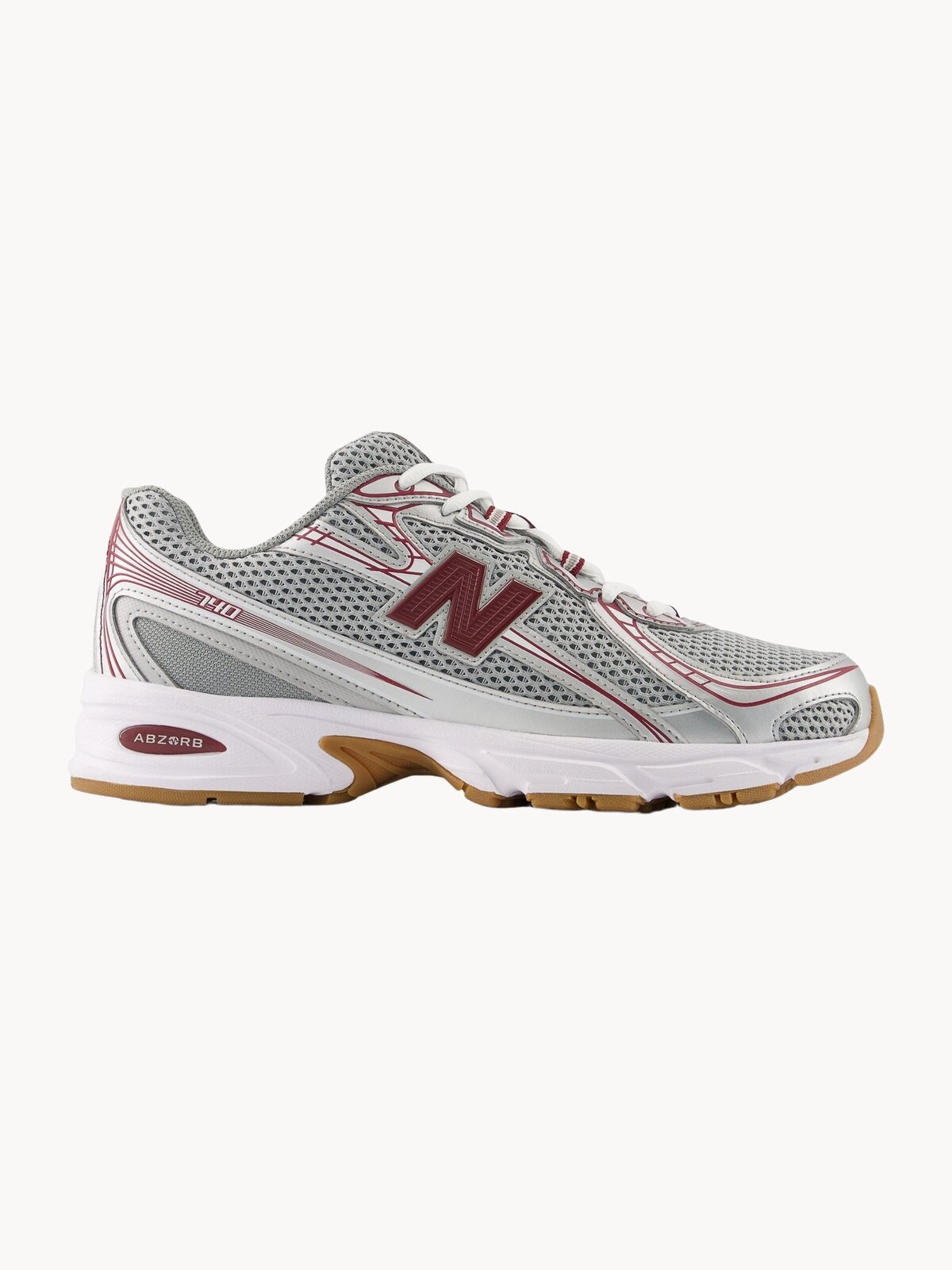 Кроссовки New Balance 740, размер 8,5 US, серый/бордовый
