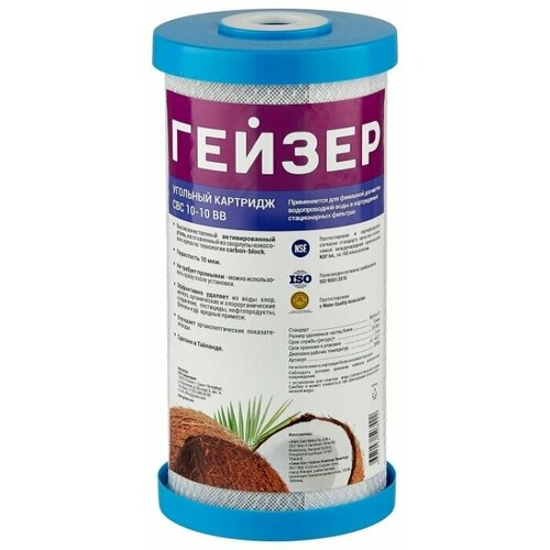 Картридж Гейзер угольный CBC10-10BB (карбон-блок)