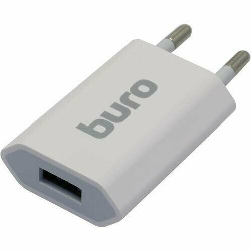 Сетевое зарядное устройство, Buro, USB, 5Вт, 1A, белого цвета белый