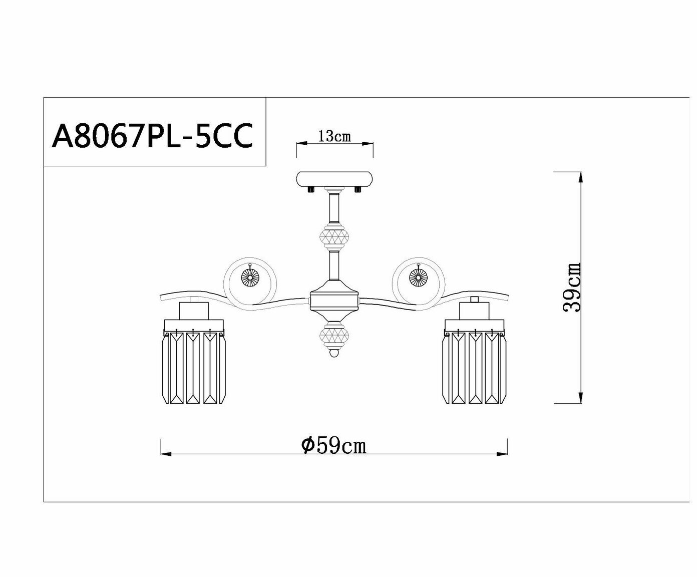 Люстра Arte Lamp Sophie A8067PL-5CC, E14, 200 Вт, кол-во ламп: 5 шт., цвет: хром - фотография № 10