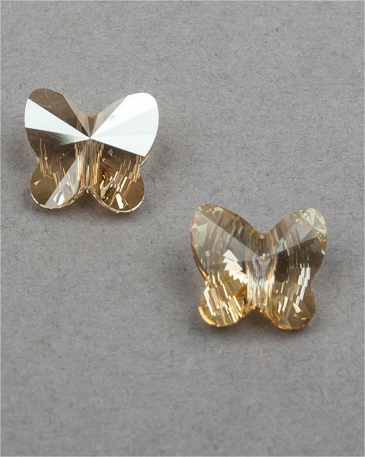 Бусины Swarovski в виде бабочек из стекла, цвет Crystal Golden Shadow (#001-GSHA), Размер 10 мм, 2 шт.