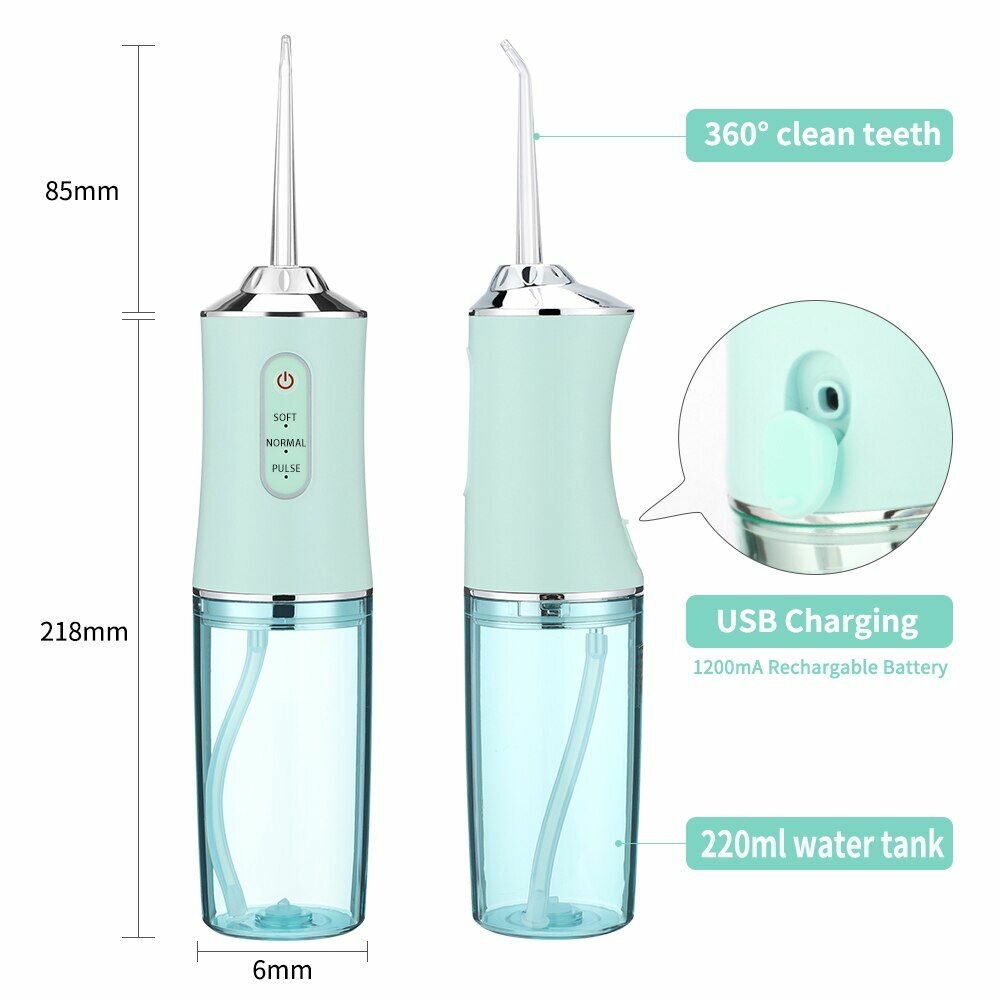 Ирригатор портативный беспроводной для очистки полости рта 4 насадки ORAL Irrigator (флоссер) с USB зарядкой - фотография № 3