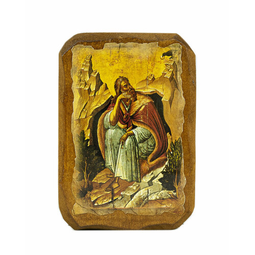 икона наум пророк под старину размер 6 х 9 см Икона под старину на состаренном дереве Пророк Илия 10х7 см