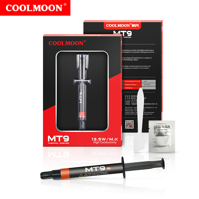 Термопаста для процессора, видеокарты COOLMOON MT9 4г, теплопроводящая паста в шприце со шпателем — фото 7
