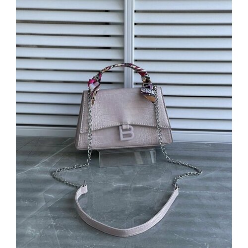 фото Сумка g86424689, фактура под рептилию, лаковая, пыльная роза, розовый нет бренда