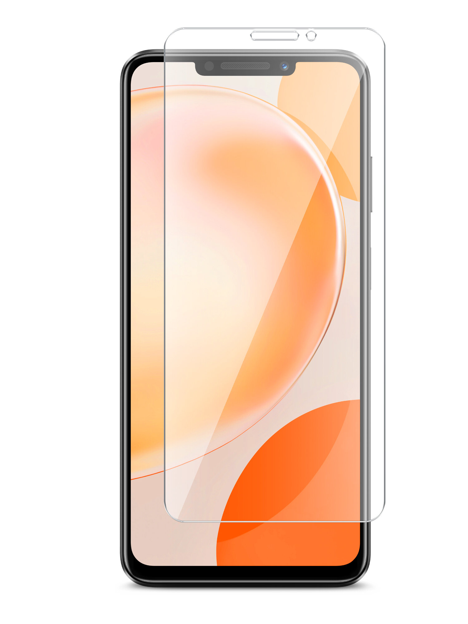 Защитное стекло для Huawei Nova Y91 (Хуавей Нова У91) на Экран, (гибридное: пленка+стекловолокно), прозрачное тонкое Hybrid Glass, Brozo