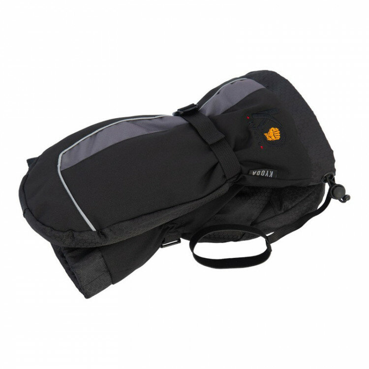 фото Рукавицы KYODA, мод. K-188, флис изнутри, цвет чёрный/серый, размер XL