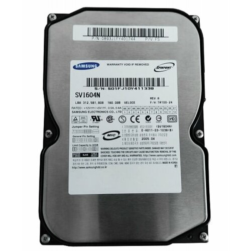 Жесткий диск Samsung SV1604N 160Gb 5400 IDE 35 HDD 5960₽
