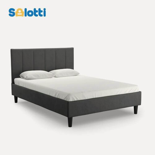 Изображение товара Кровать 160x200 двуспальная с кроватным основанием Salotti джейн 160 велюр Тако тёмно-серый