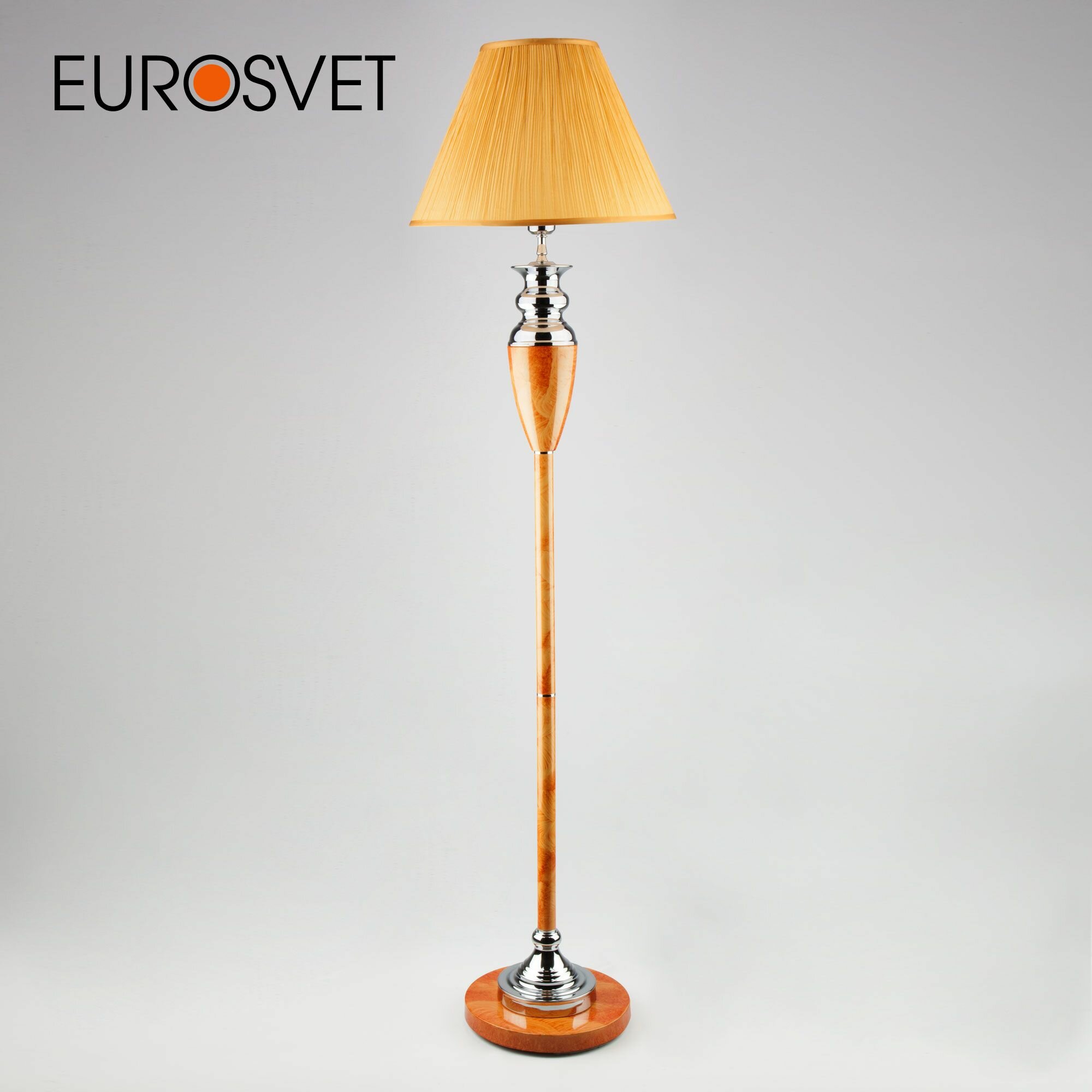 Торшер / Напольный светильник классический с абажуром Eurosvet 009/1T RDM (янтарь)