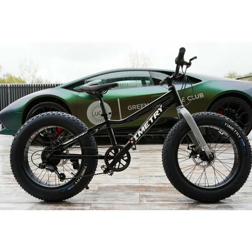 Велосипед фэтбайк Fatbike Time Try TT215/7s 20" Алюминиевая рама 12" Детский, черный