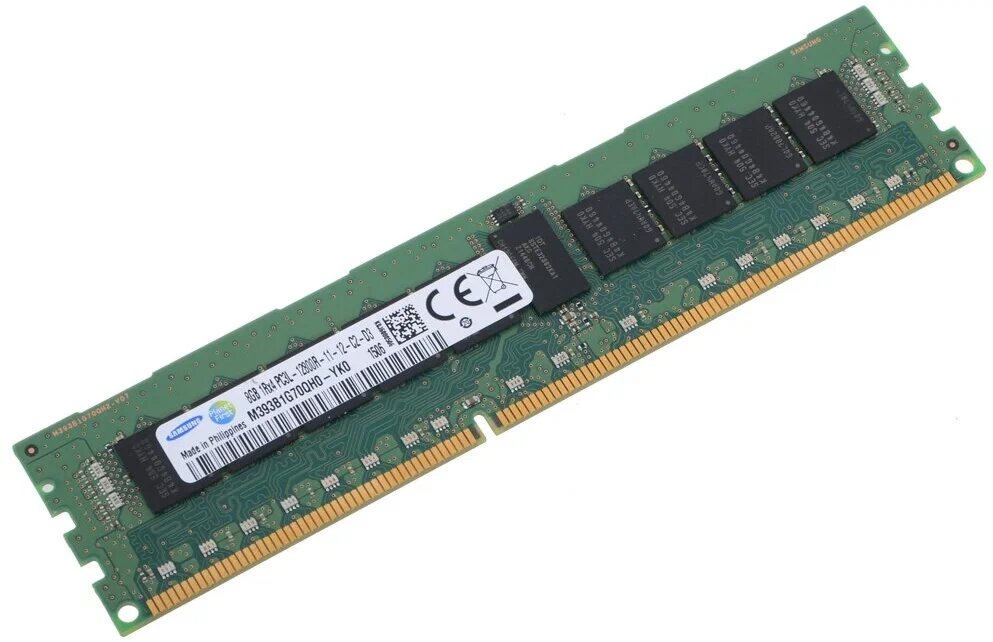 Серверная оперативная память DIMM DDR3L 8192Mb, 1600Mhz Samsung ECC REG CL11 1.35V (M393B1G70QH0-YK0)