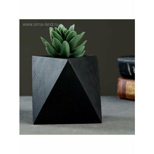 Кашпо бетонное Абстракция черное 11 х 11 х 9 см 699₽