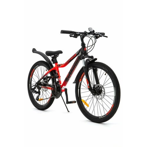 Велосипед подростковый 24 Stels Navigator 450 MD V030 Черныйнеоновыйкрасный 26666₽