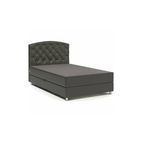 Кровать Шарм-Дизайн Премиум Люкс 140 рогожка латте и экокожа шоколад