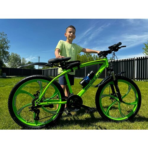 Велосипед Richiesto 24 колёса модель 2023 Взрослый Детский Подростковый Спортивный На литых дисках неоновый 26500₽