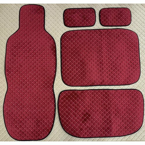 Накидки на сиденья С боковинами и подголовниками из стёганного велюра Красного цвета для Газель / Бизнес / Некст